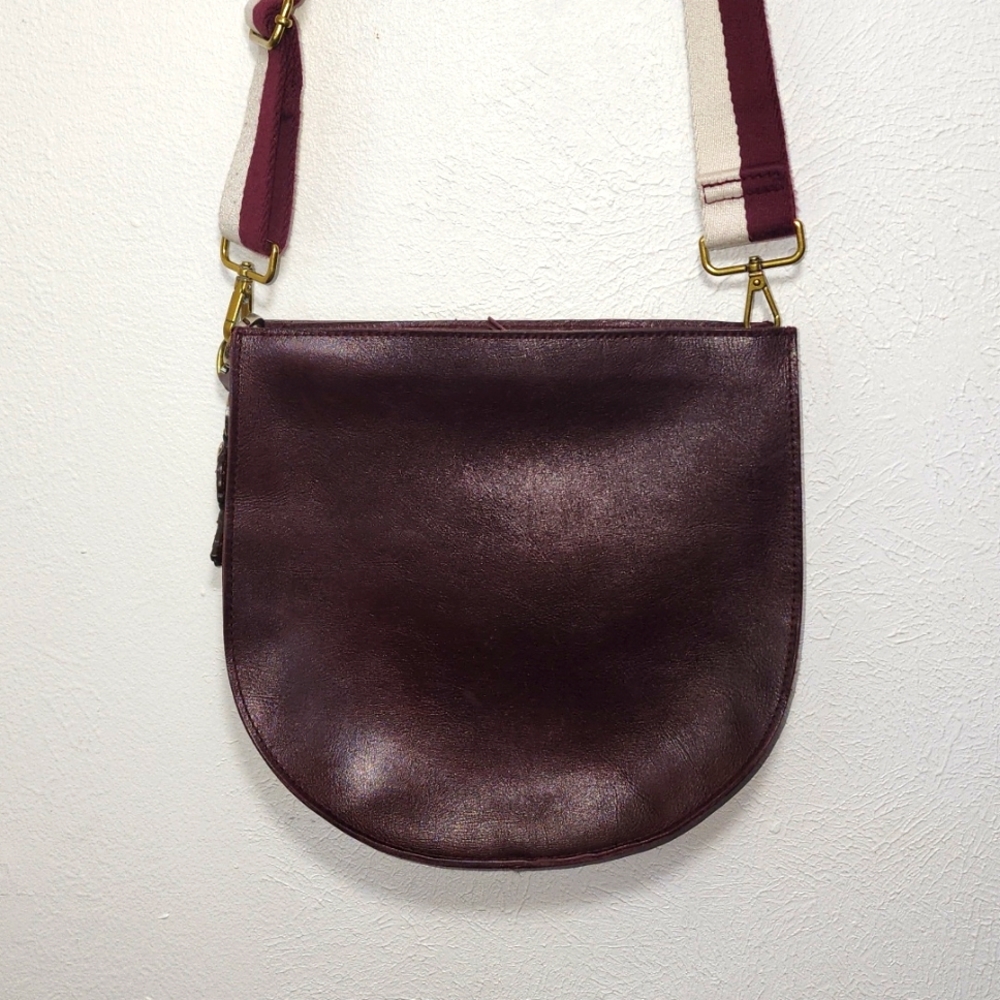 Madewell cow leather Transport cabernet saddlebag